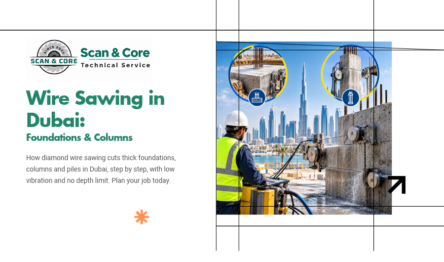 Wire Sawing in Dubai Foundations & Columns