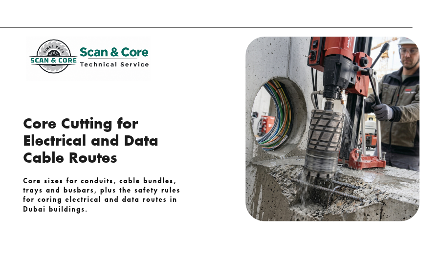 Core Cutting for Electrical and Data Cable Routes